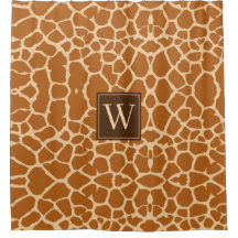 Chic Modern Giraffe Print Monogram