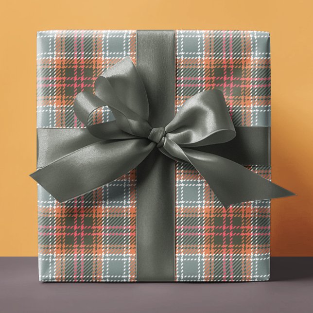 Chic Modern Grått Orange Pput Tweed Mönster Gift Presentpapper (Skapare uppladdad)