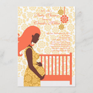 Chic modern gravid mammababy shower inbjudningar
