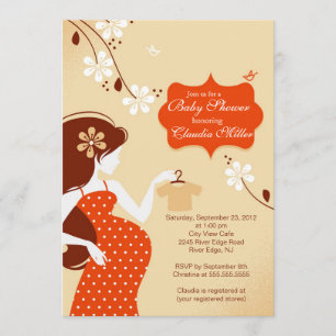 Chic modern gravid mammababy shower inbjudningar