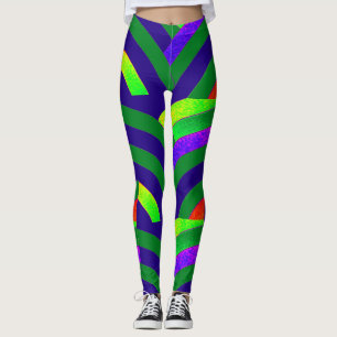 chic modern grönt/blå tuggregon leggings
