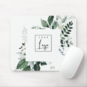 Chic Modern Grönt Leafy Tropical Foliage Fern Log Musmatta
