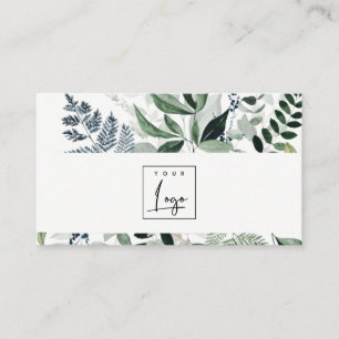 Chic Modern Grönt Leafy Tropical Foliage Fern Log Visitkort