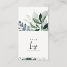 Chic Modern Grönt Leafy Tropical Foliage Fern Logo