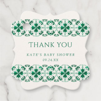 Chic Modern Grönt St. Patrick's Day Baby Shower Gåvor Etiketter