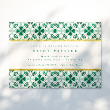 Chic Modern Grönt St. Patrick's Day Baby Shower