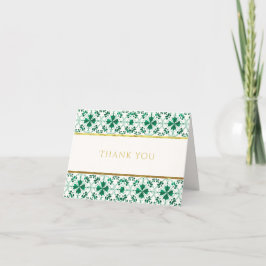 Chic Modern Grönt St. Patrick's Day Baby Shower Tack Kort