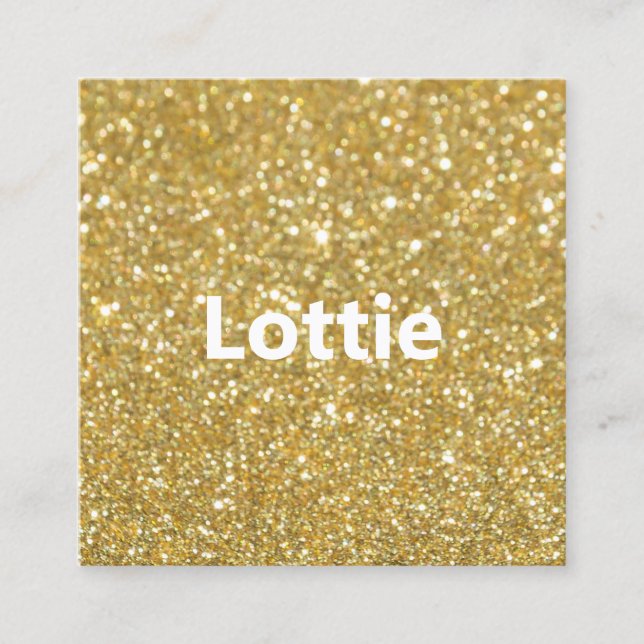 Chic Modern Guld Glitter Fyrkantigt Visitkort (Framsida)