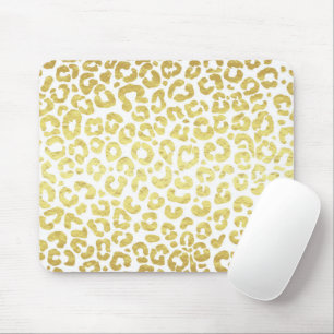 Chic Modern Guld White Leopard Jaguar Cheetah Musmatta