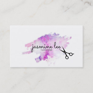chic modern hairstylistvattenfärgcalligraphy visitkort