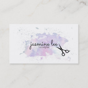 chic modern hairstylistvattenfärgcalligraphy visitkort