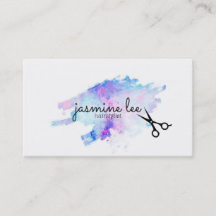 chic modern hairstylistvattenfärgcalligraphy visitkort