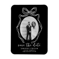 Chic Modern Hand plockade Bow Bröllop spara datum