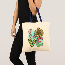 Chic, Modern Kärlek Flip-flopp Sommar tote-bag Tygkasse