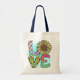 Chic, Modern Kärlek Flip-flopp Sommar tote-bag Tygkasse