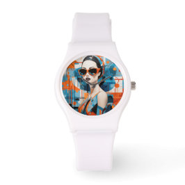 Chic modern kvinna, geometrisk elegans armbandsur