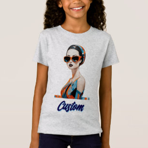 Chic modern kvinna, geometrisk elegans t shirt