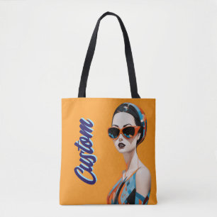 Chic modern kvinna, geometrisk elegans tygkasse