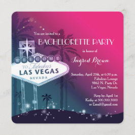 Chic Modern Las Vegas Bachelorette Party Inbjudningar
