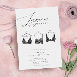 Chic Modern Lingerie Bachelorette Party Inbjudningar