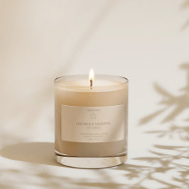 Chic Modern Logotyp Neutralt Beige Candle Product Klistermärke