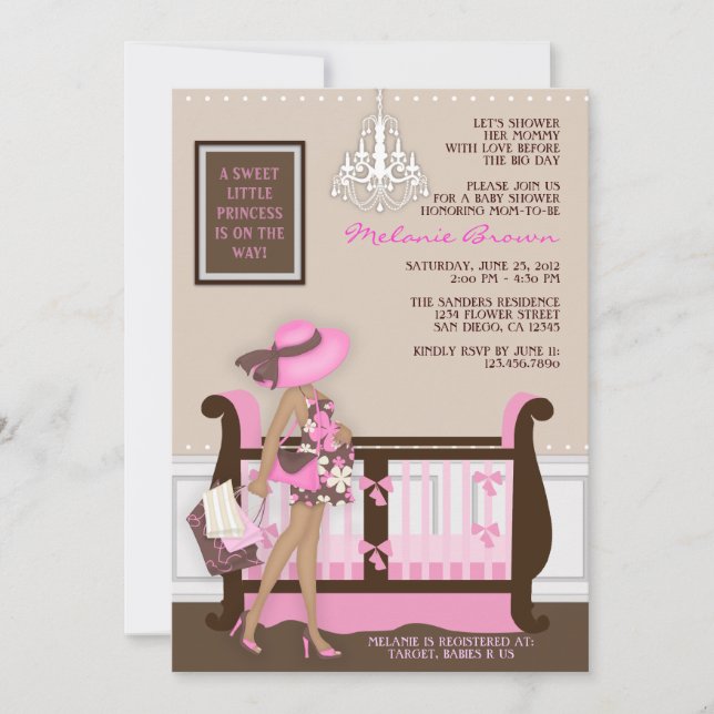 Chic Modern Mamma Contemporary Baby Shower Inbjuda Inbjudningar (Framsida)