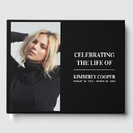 Chic Modern Memorial Photo | Keepsaké Gästböcker
