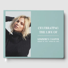 Chic Modern Memorial Photo | Keepsaké Gästböcker