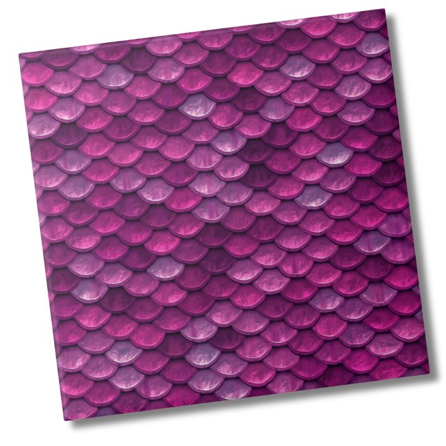 Chic Modern Metallic Mönster Kakelplatta (Girly Metallic Pink Purple Mermaid Scales Pattern ceramic tile)