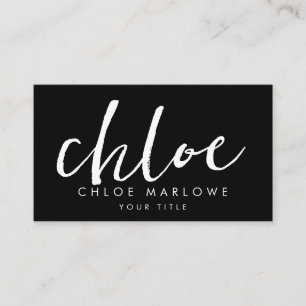 Chic Modern Minimalist Black Visitkort