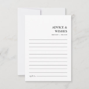 Chic Modern Minimalist Bröllop well Önskemål och Rådkort