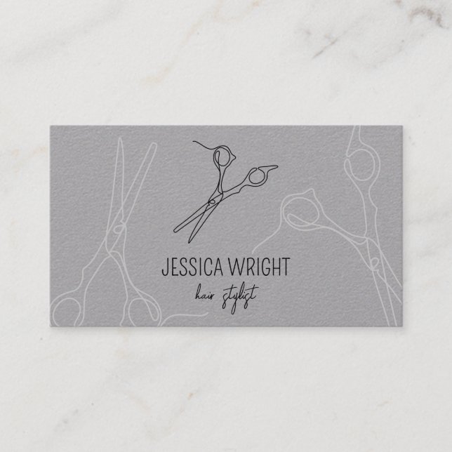 Chic Modern Minimalist Hair Stylist Sissar Line Visitkort (Framsida)