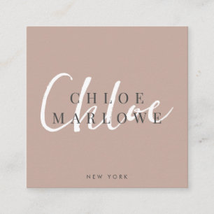 Chic Modern Minimalist Monogram Fyrkantigt Visitkort