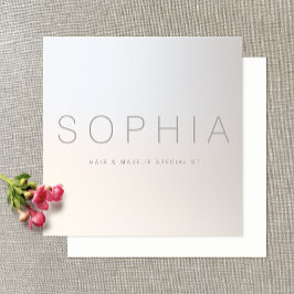 Chic Modern minimalistiskt ljusreflekterande Silve Fyrkantigt Visitkort