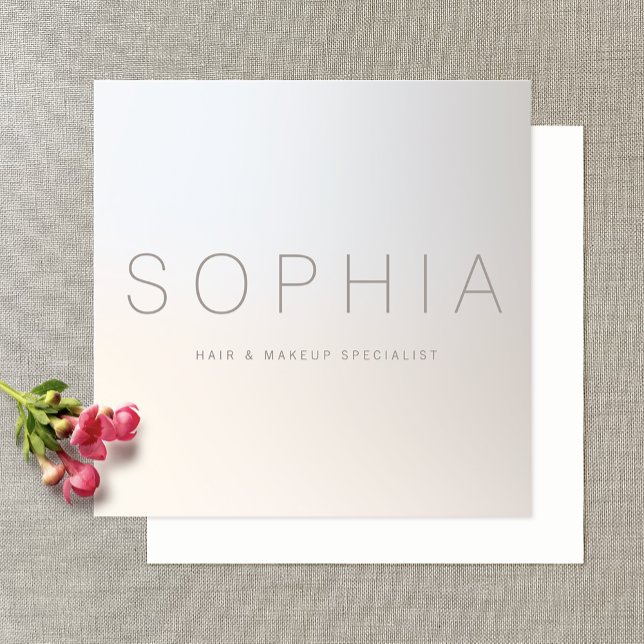 Chic Modern minimalistiskt ljusreflekterande Silve Fyrkantigt Visitkort (Skapare uppladdad)