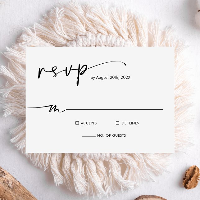 Chic Modern Minimalistskript Bröllop OSA Kort (Skapare uppladdad)