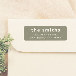 Chic Modern Modern Bold Sans Serif-familjen Namn G Returadress Etikett