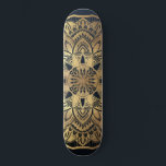 Chic Modern Navy Blue Guld Mandala Mini Skateboard Bräda 18,5 Cm<br><div class="desc">Den här chicen och den bohemininspirerade designen är perfekt för en kvinna i snyggt och trendig. Den har en faux tryckt guld-folie, handdragen mandala ovanpå en enkel och modern marin mörk till mörkare blå ombre-övertoningsbakgrund. Det är söt, boho, söt, elegant och lyxig. ***VIKTIG DESIGN-ANMÄRKNING: Om du vill ha en anpassad...</div>
