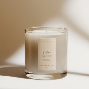 Chic Modern Neutralt Cream Färg Candle-produkt Klistermärke
