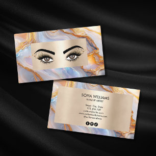 Chic Modern Opal Guld Makeup Artist Beauty Salon Visitkort