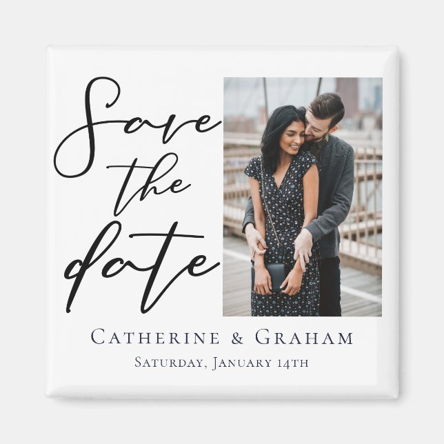 Chic Modern par Photo Save Date Magnet (Framsidan)