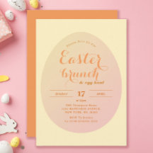 Chic Modern Påsk Brunch Egg Hunt Gult Orange