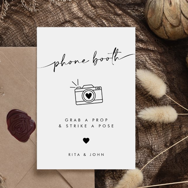 Chic Modern Photo Booth Bröllop-tecken Poster (Skapare uppladdad)