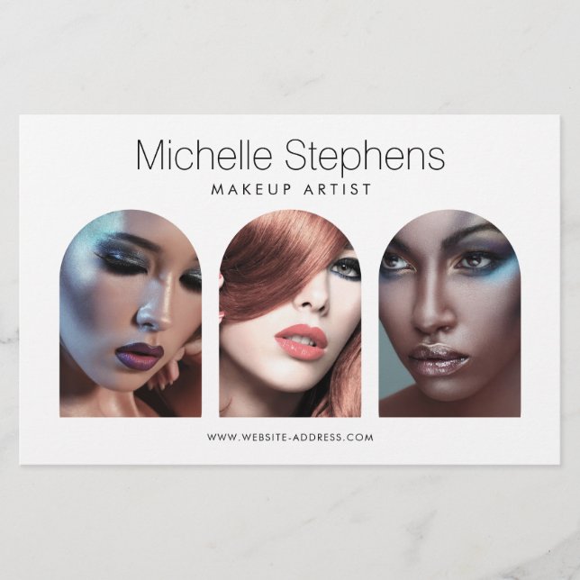 Chic Modern Photo Trio Makeup Artist Flygblad (Framsidan)