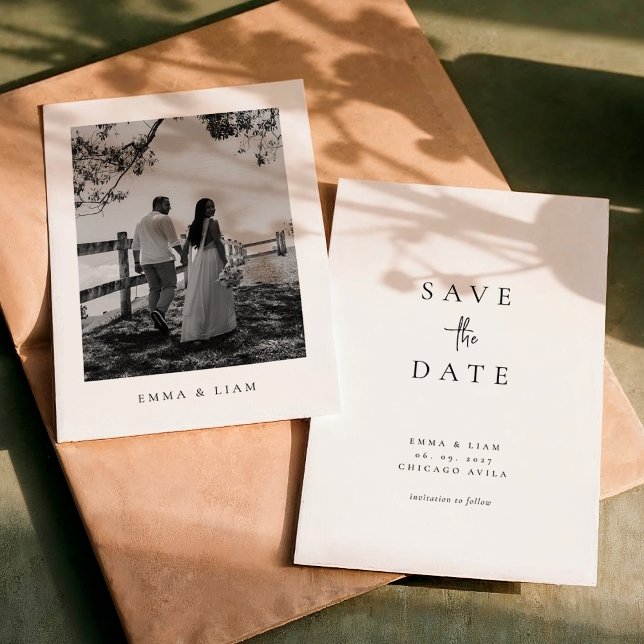 Chic Modern Photo Wedding Save The Date Card Spara Datumet (Skapare uppladdad)