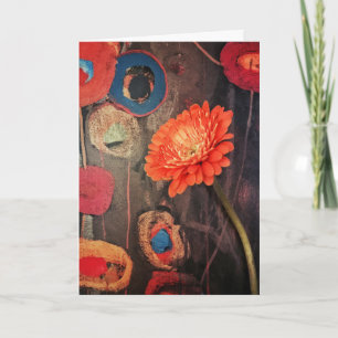 Chic Modern Poppies Birthday Önskemål Card Kort