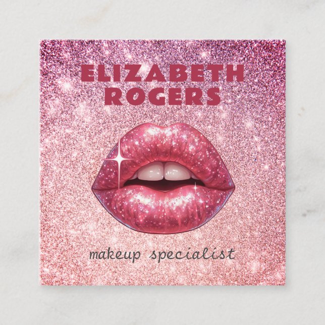 Chic Modern Professionell Makeup Artist QR-kod Fyrkantigt Visitkort (Framsida)