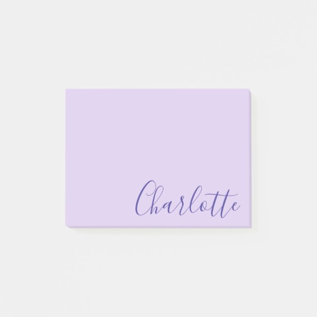 Chic Modern Purple Script Fully Customizable Post-it Block (Framsida)