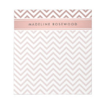Chic Modern Ro Guld Chevron Monogrammed