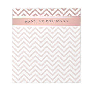 Chic Modern Ro Guld Chevron Monogrammed Anteckningsblock